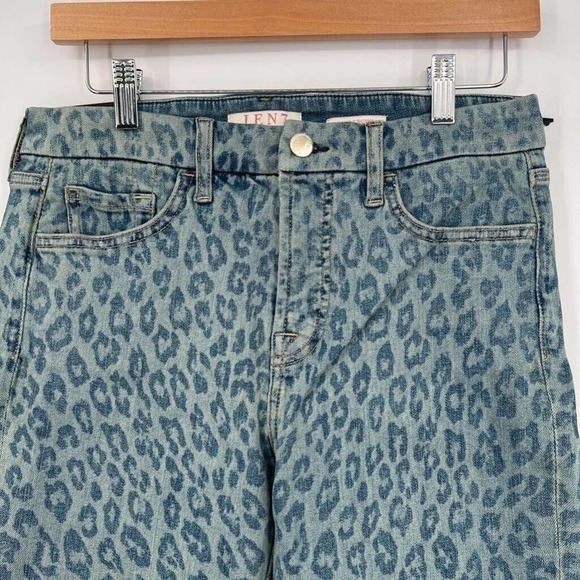 Jen7 For All‎ Mankind Ankle Skinny Jeans Blue Leopard Slimming Stretch 6 New - Picture 2 of 9